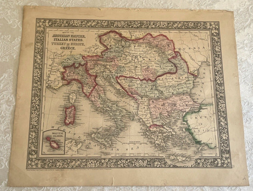 Antica mappa 1860 - mappa,