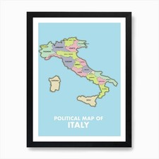 Mappa politica d'Italia stampa