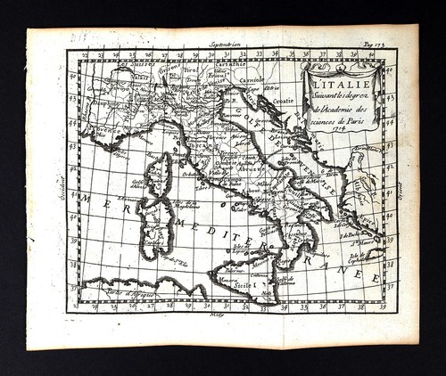1714 buffier mappa italia - mappa, roma