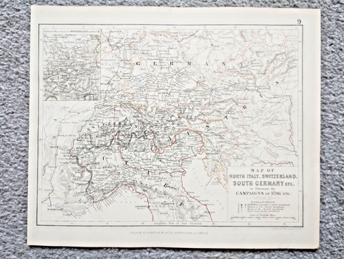 1848 antica mappa che - antica,